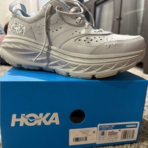 Hoka Women's Bondi L BP in Grey x Free People